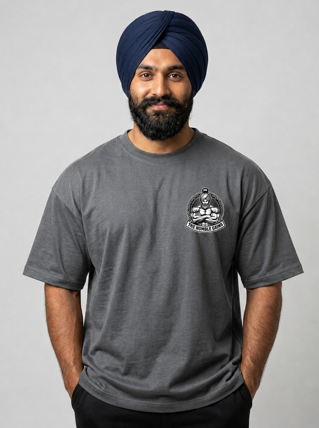 The Warrior V1 Oversized Tee - Heather Grey