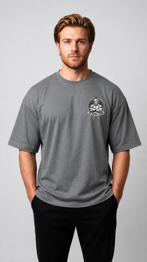 The Warrior V1 Oversized Tee - Heather Grey